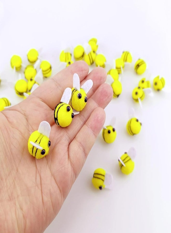 SaktopDeco 40 PCS Wool Felt Bees Felt for Crafts Mini Bee Plush Decor for Baby Shower Decorations Clothing Hat DIY Crafts - Image 3