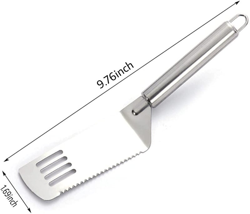 NILKANTH® Pieces Pie Server Set Stainless Steel Serrated Spatula and Cake Cutter, Stainless Angled Icing Spatula, Offset Spatula… - Image 2