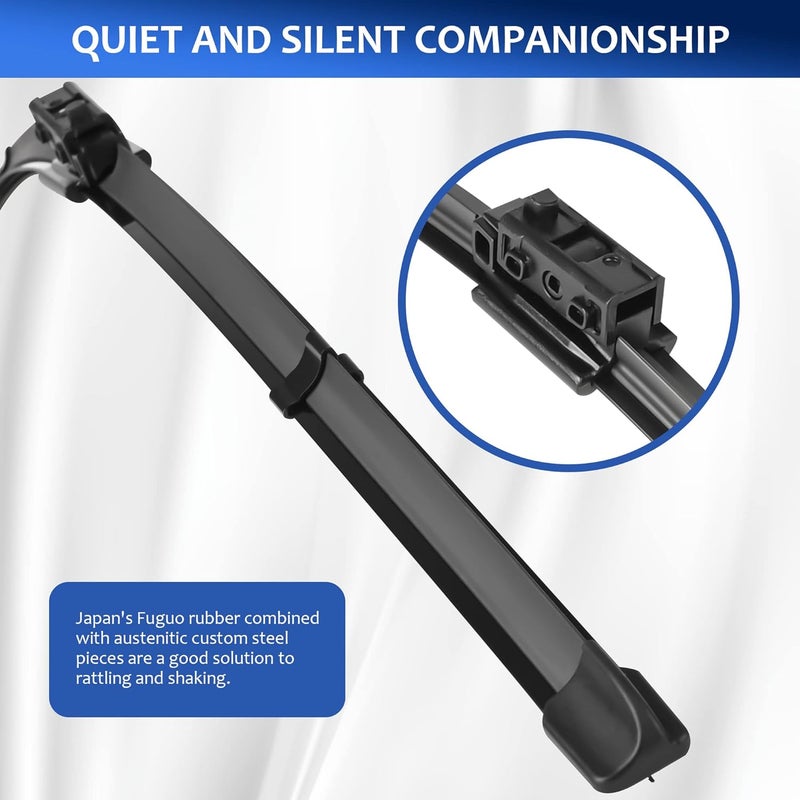 LUTEUS Windshield Wipers 22"+22"（Top Lock MB,Set of 2）replacement for MBZ C300,C350e,C400,C43AMG,C450AMG,C63AMG,C63AMGS,GLC300,GLC350e,GLC43,AMG,GLC63AMG,GLC63 AMG,GLC63 AMG S - Image 2