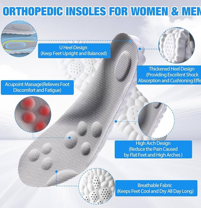 Rymel Soft and Breathable Shoe Insoles, Memory Foam Insoles for Men and Women - Comfortable Cushioning Support Pads for Everyday Wear - Image 4