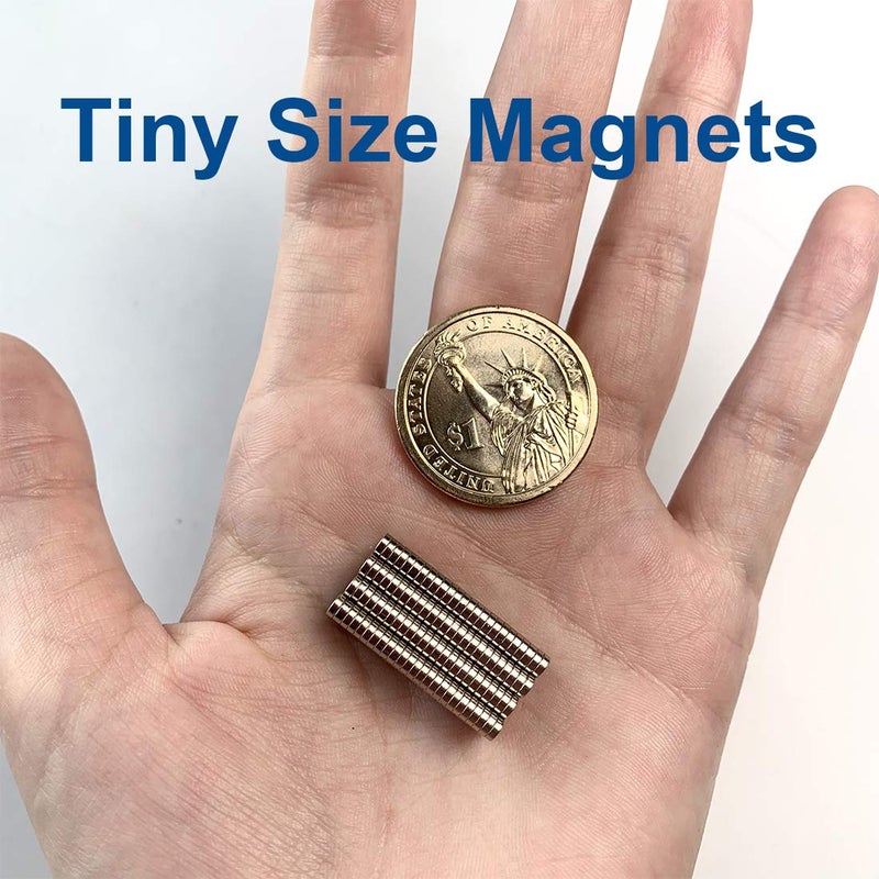 MEALOS Mini Magnets - 200 Tiny Round Magnets for Crafts & Miniatures - 4mm x 2mm - Comes With Storage Case - Image 3