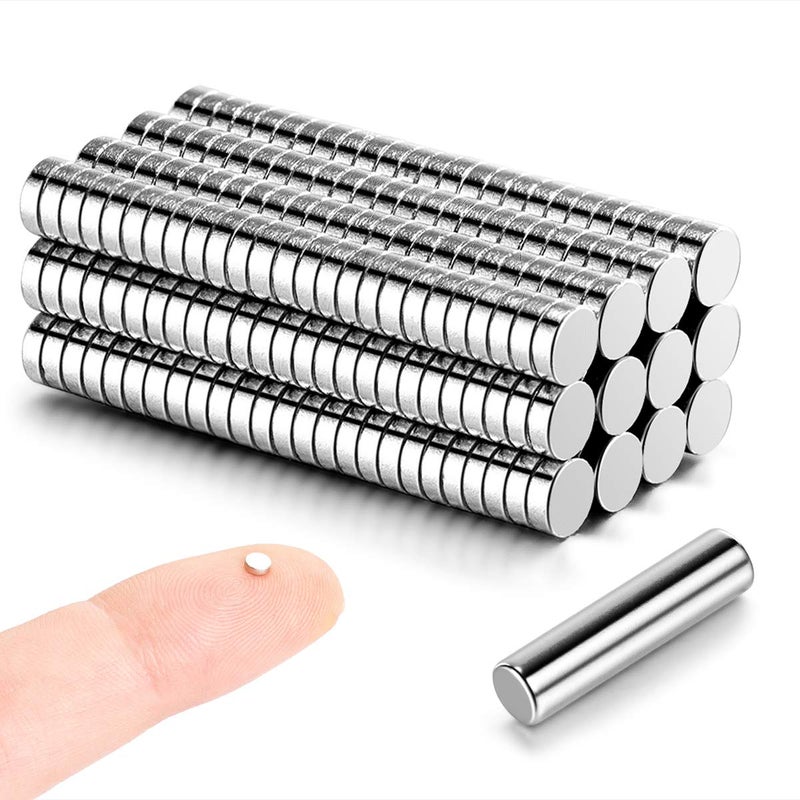 MEALOS Mini Magnets - 200 Tiny Round Magnets for Crafts & Miniatures - 4mm x 2mm - Comes With Storage Case - Image 1