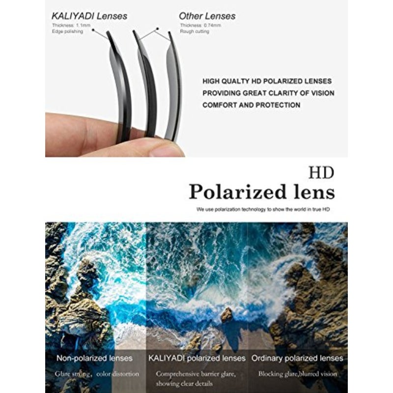 KALIYADI Sunglasses Men Polarized for Mens and Womens Unisex Sun Glasses for Driving UV Protection - Image 5
