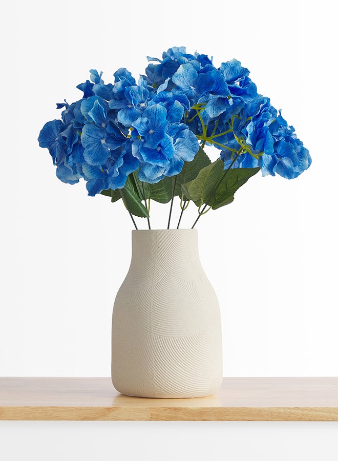 Noon East Hydrangea 1pc Flower Bunch with 5 buds – Blue | 43cm Artificial Flower Bunch | Ideal for Wedding, Living Room Decor, Hotel, Party Decoration, and DIY Décor - Image 1