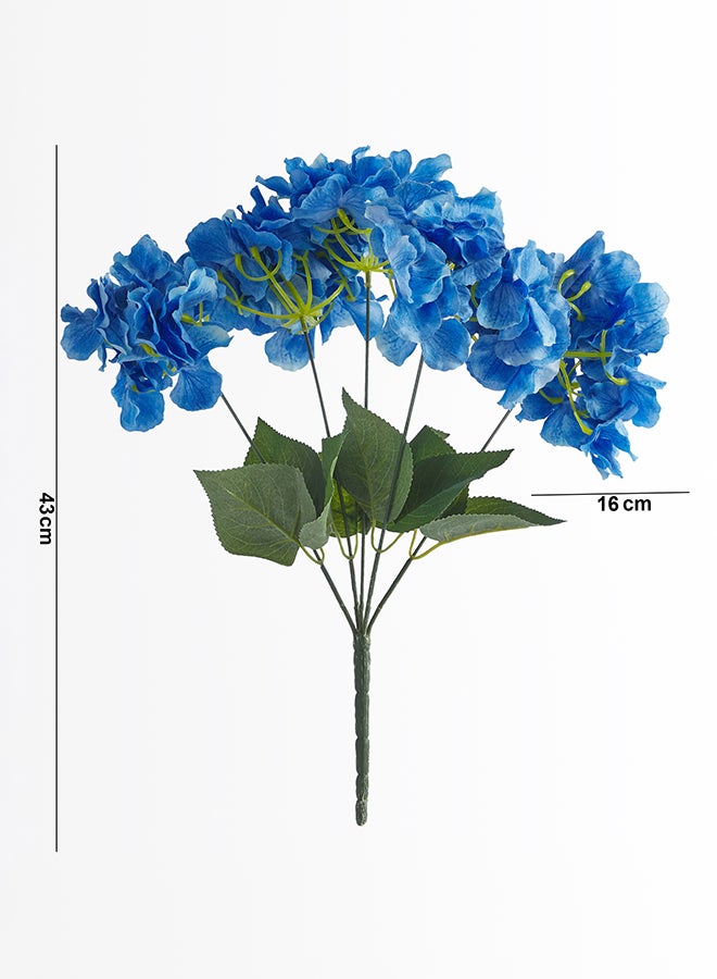 Noon East Hydrangea 1pc Flower Bunch with 5 buds – Blue | 43cm Artificial Flower Bunch | Ideal for Wedding, Living Room Decor, Hotel, Party Decoration, and DIY Décor - Image 3
