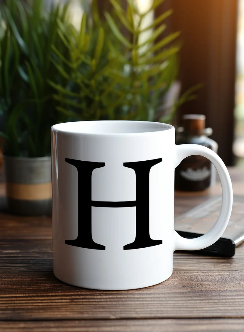 لوحة كوب سيراميك  أونصة بتصميم حرف  على الجانبين