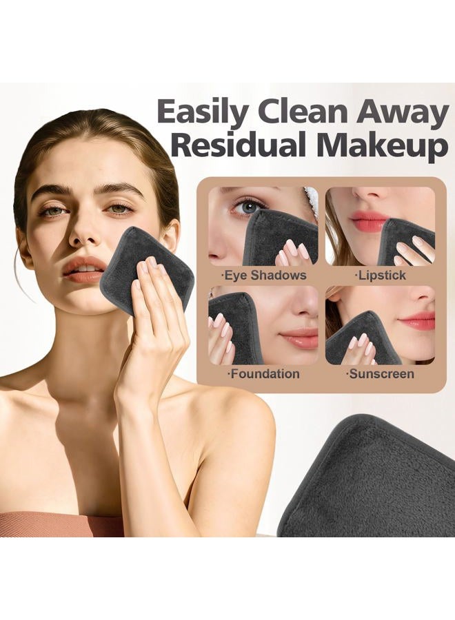 INFICRIME Makeup Remover Cloth, Ultra Soft and Reusable Microfiber Makeup Remover Towels for All Skin Types, Remove Instantly Dirt with Just Water, 6" x 6" Inch, 12 Pack, Grey - Image 3