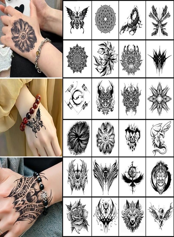 Dodxiaobeul 31 Sheets Temporary Tattoos for Women and Men Semi Permanent Temporary Tattoos Kit Realistic Hand Tattoos Stickers 100% Plant-Based Ink Lasts 1-2 Weeks - Image 4