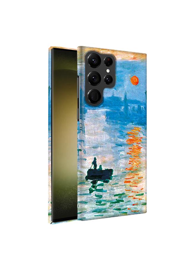 Samsung Galaxy S24 Ultra Art Oil Painting Phone Case - Claude Monet Sunrise Impression - Full Pack Frosted Cool Creative Lens Anti Drop Case  - Image 2