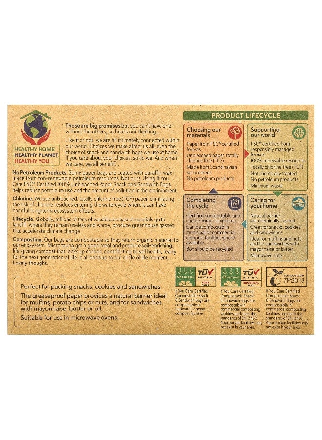 If You Care, Paper Snack and Sandwich Bags, 48 Bags - Image 2