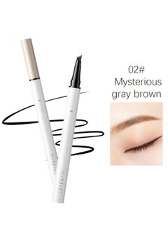 AMG Eyebrow Pen with Micro-Fork Tip, Brow Gel, 4 Tip Microblade Eyebrow Pen, Waterproof Smudge Proof Long Lasting Brow Contouring Pencil, 0.55ml (Mysterious gray brown)  - Image 1