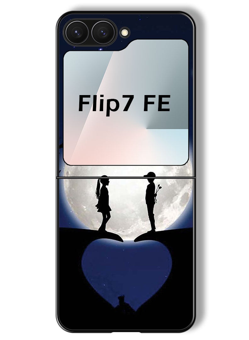 Theodor Case Compatible with Samsung Galaxy Z Flip 7 FE 6.7 Inch Protection Shockproof Bumper Cover Lovers On Hill - Image 1