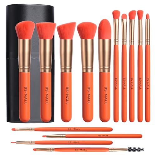 BS Mall BSMALL Makeup Brush Set 14 Pcs With Case Foundation Brush Concealer Brush Blush Brush Flawless Application Complete Luxury Cosmetic Brush Kit For Travel Daily Use - Image 1
