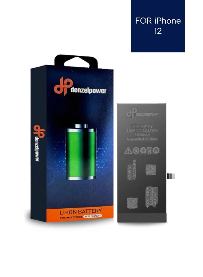 Denzelpower Deans Replacement Lithium-Ion Polymer Battery for iPhone 12, 3200mAh/12.25Wh, High Capacity High Quality Battery - Image 1