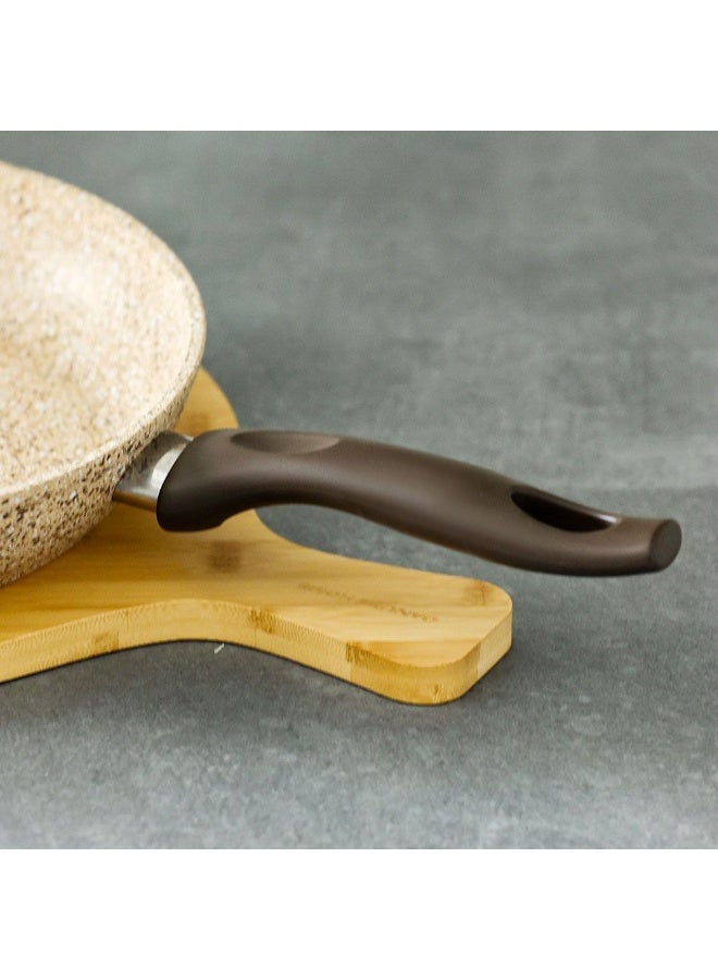 Falez Creamy Frying Pan 20cm – Nonstick Granite Fry Pan with Cool-Touch Handle – Healthy Cooking, Induction Compatible - Image 3