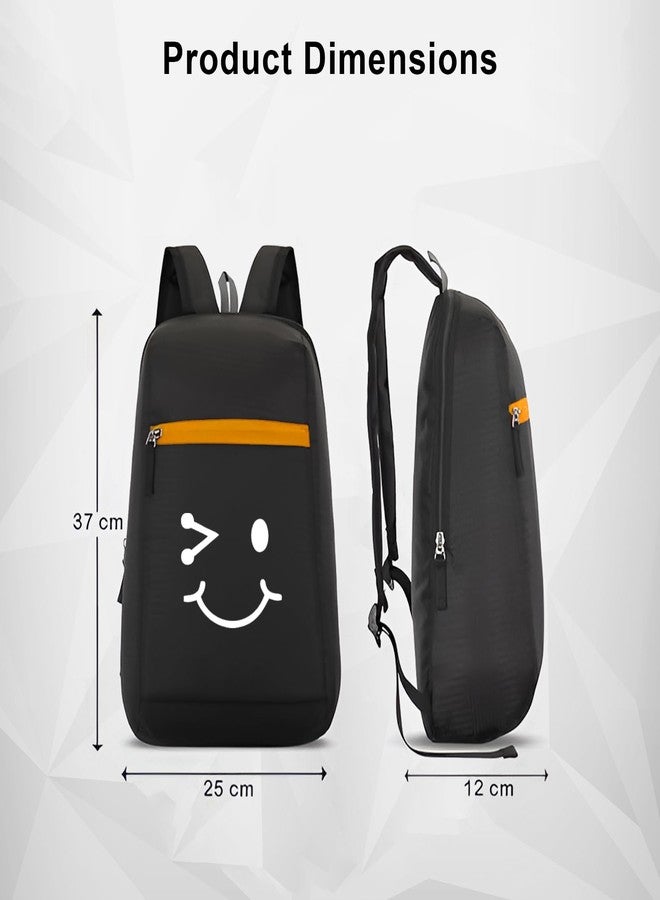 H-HEMES Small Backpack, Compact 11L Lightweight, Durable, Water-Resistant, Everyday Use, Black & Orange - Image 4