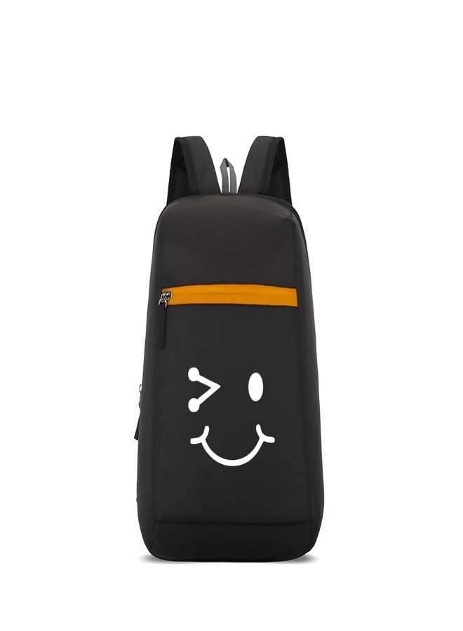 H-HEMES Small Backpack, Compact 11L Lightweight, Durable, Water-Resistant, Everyday Use, Black & Orange - Image 2