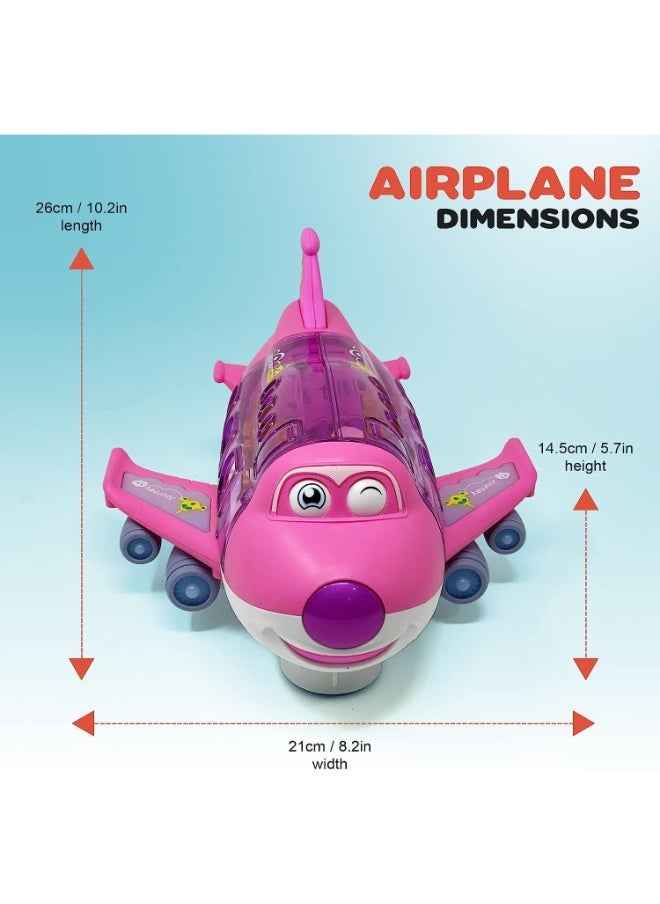 TOY GARDEN Kids Airplane Toy, Pink Toddler Airplane Toys for Girls Colorful Lights Music & Toy Airplane Sounds, 360 Automated Wheels, for Birthday Gifts Toddler Girls Toys 2 3 4 5 6 7-Year-Old Up (PINK)  - Image 5