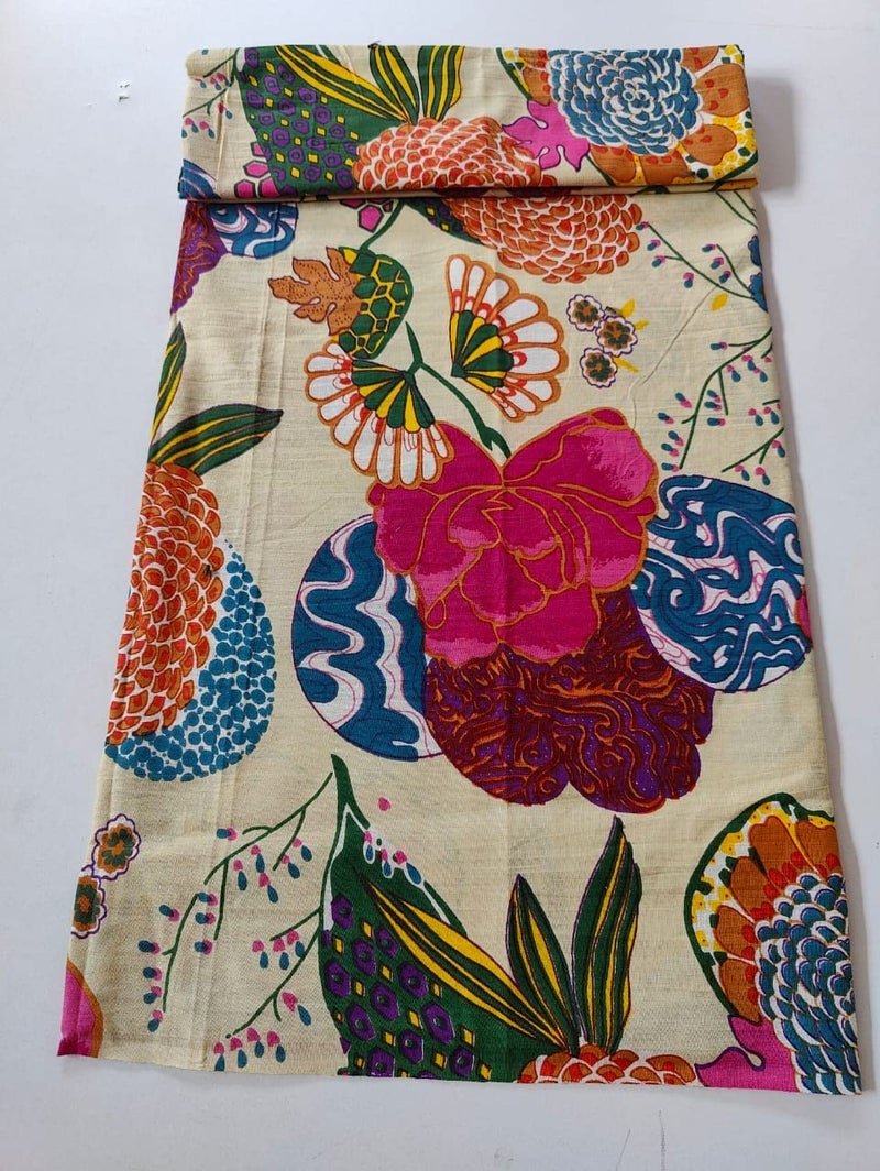 Kalap Floral Printed Cotton Cloth Materiel Indian Cotton Hand Block Print Fabric Running Jaipuri Hand Block Printed Women Dress Material Kurtis Natural 44 Inches Width 25 Meter Modal 1 - Image 2