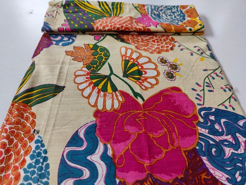 Kalap Floral Printed Cotton Cloth Materiel Indian Cotton Hand Block Print Fabric Running Jaipuri Hand Block Printed Women Dress Material Kurtis Natural 44 Inches Width 25 Meter Modal 1 - Image 3