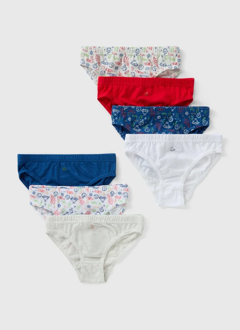 ماتلان سبع قطع سراويل داخلية ملونة للأولاد بتصميم الفضاء