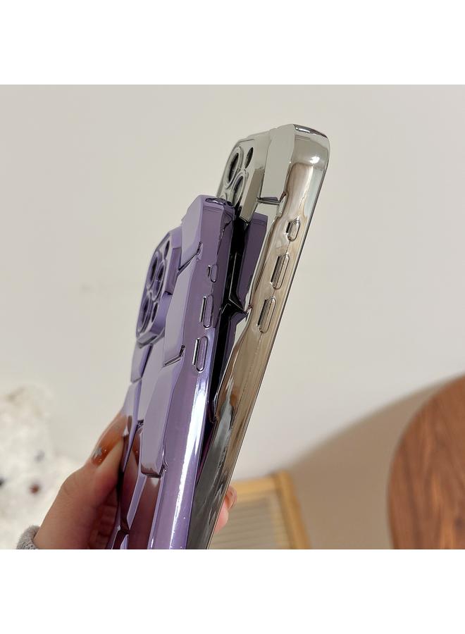 Zaboon Case For iPhone 12 Pro Electroplating Laser Engraving 3D Honeycomb TPU Phone Case - Image 4