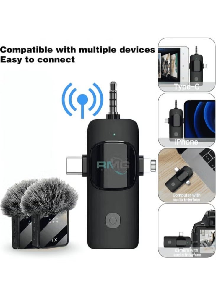 Tx 3-in-1 Wireless Lavalier Microphone F11-2 for Live Video Recording – High-Quality Lapel Mic for Smartphone, Camera & Computer, Clear Audio for Vlogging, Interviews, and Content Creation - Image 4