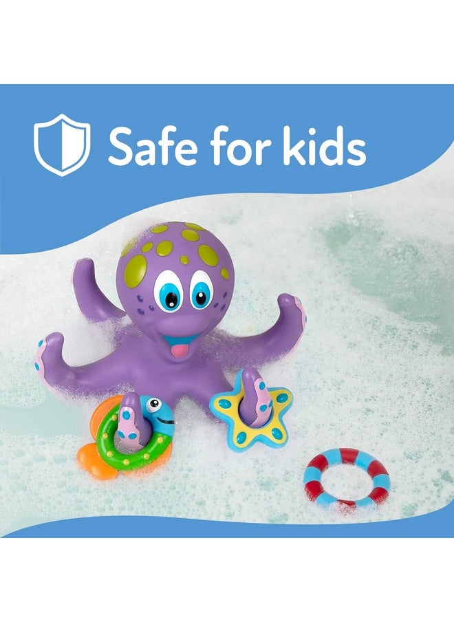 Nuby Nuby Floating Octopus Toy with 3 Hoopla Rings - Baby Bath Toy for Boys and Girls - 18+ Months - Purple (Pack of 1)  - Image 5