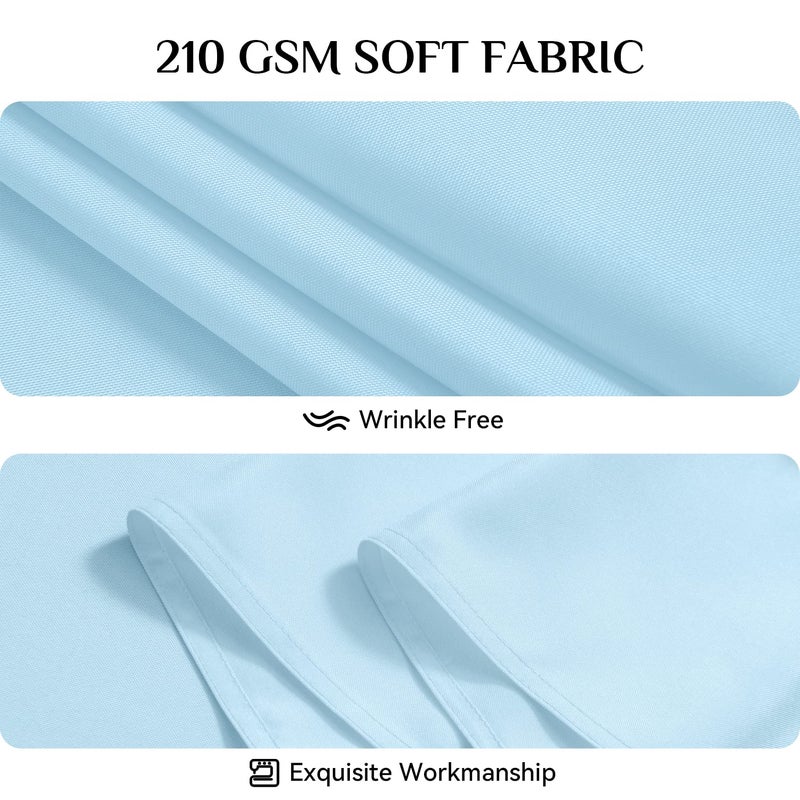 Softalker Rectangle Tablecloth  Waterproof & Stain Resistant Table Cloths Wrinkle Free Fabric Washable 210GSM Polyester Table Cover for Spring/Party/Outdoor - 60 x 102 inch Baby Blue - Image 4