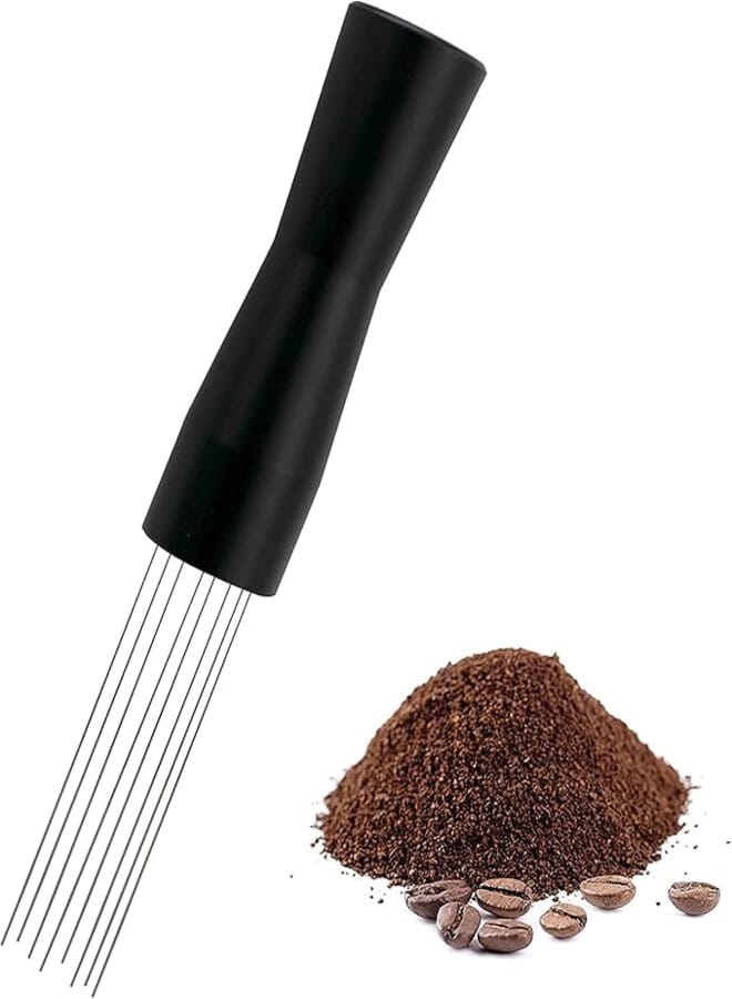 MIBRU Aluminum Handle Needle Coffee Tamper 58mm, 53mm, 51mm Coffee Distributor Leveler Tool Conglomerate Needle Type Coffee Distributor (Aluminum 8 Pin, 1)