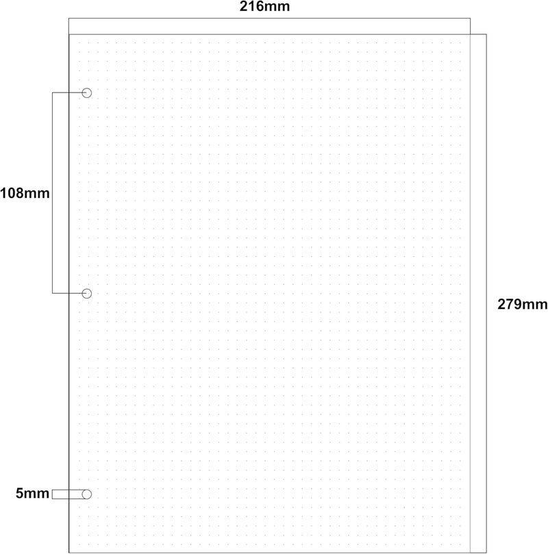 Zelten 2 Pack Letter 90 Sheets/180 Pages Dotted Loose Leaf Punched Paper Refills Paper for 3 Hole Binder Personal Organizer Diary Notebook Refillable Planner - Image 3