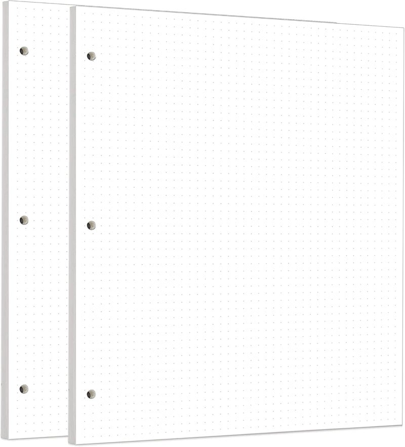 Zelten 2 Pack Letter 90 Sheets/180 Pages Dotted Loose Leaf Punched Paper Refills Paper for 3 Hole Binder Personal Organizer Diary Notebook Refillable Planner - Image 1
