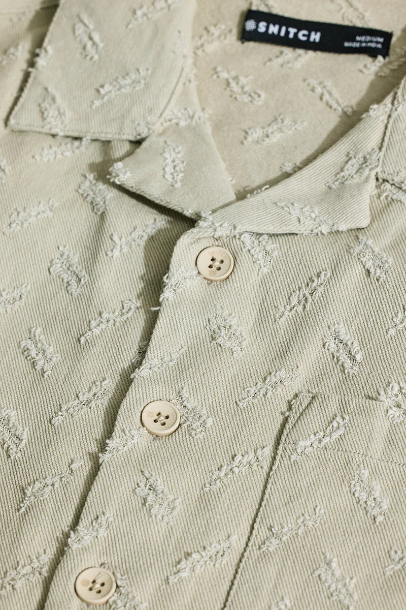 SNITCH Beige Textured Long Sleeve Relaxed Streetwear Overshirt