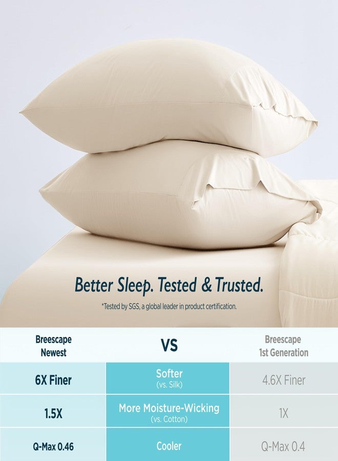 Breescape Cooling Pillow Cases Standard/Queen Size - BlendTek™ Dry & Cool Technology for Hot Sleepers and Night Sweats, 2 Pack Soft & Smooth Pillowcases for Hair & Skin Care, 20" x 30", Ivory - Image 4