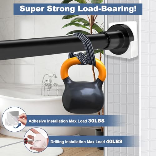 YNL 2 Pack Adhesive Shower Rod Holders, Transparent Rod Retainer | Never Fall Down Shower Tension Rod Holders for Wall(Rod Not Included) - Image 3