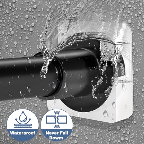 YNL 2 Pack Adhesive Shower Rod Holders, Transparent Rod Retainer | Never Fall Down Shower Tension Rod Holders for Wall(Rod Not Included) - Image 2