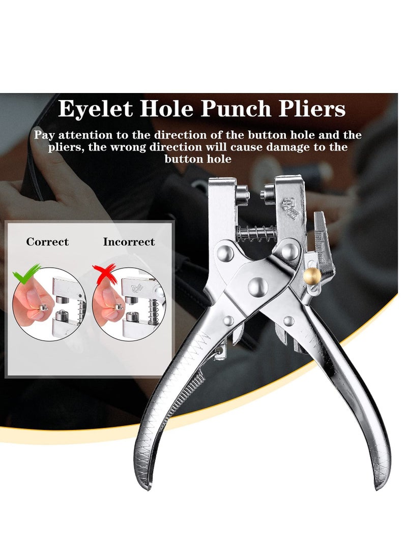 SYOSI - 3/16 Inch Grommet Tool Kit, Grommet Eyelet Plier Set, Eyelet Hole Punch Pliers Grommet Hand Press Pliers with 200 Pieces of Grommets Eyelets, Shoes Clothes Bags Craft Supplies - Image 1