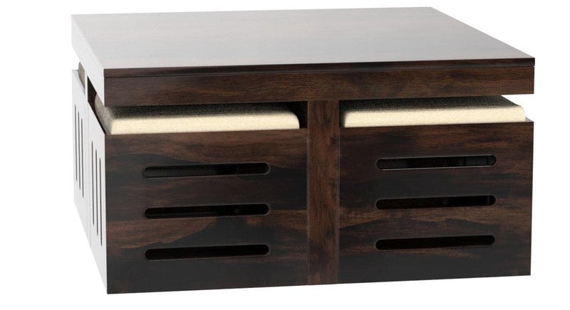 Md Decor Solid Sheesham Coffee Table 4 Seater with Four Stool for Living Room Center Coffee Table for Bedroom,Cafe, Home &Office (Mahogany Finish) - Image 5