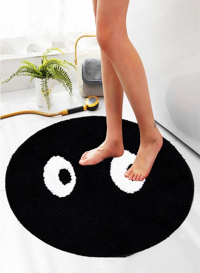 LEVINIS Funny Cute Eyes Bathroom Rugs, Black and White Rugs for Bathroom Non-Slip Washable Absorbent Shower Rug Bath Mat for Kids Room, Sink, Entry Way, Indoor Rug 23.5" - Image 3