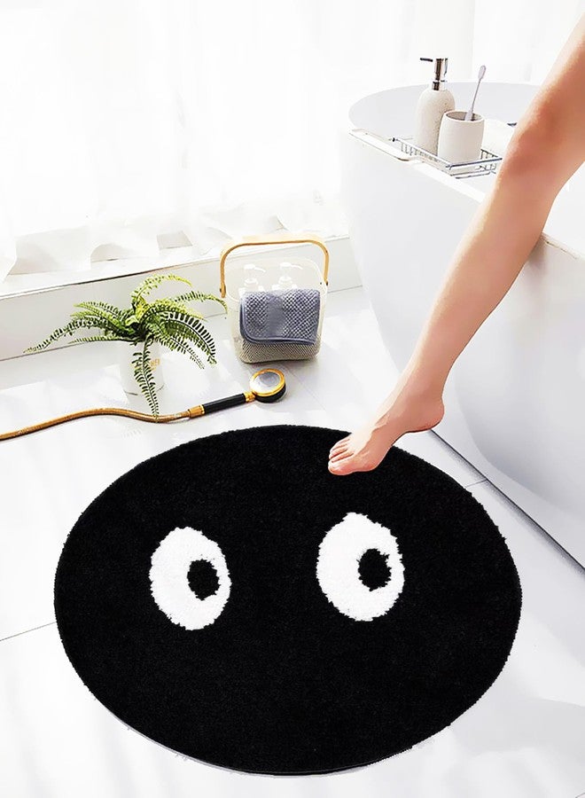 LEVINIS Funny Cute Eyes Bathroom Rugs, Black and White Rugs for Bathroom Non-Slip Washable Absorbent Shower Rug Bath Mat for Kids Room, Sink, Entry Way, Indoor Rug 23.5" - Image 2