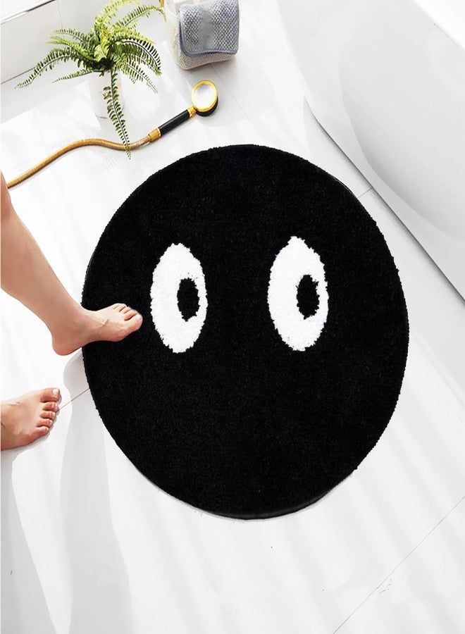 LEVINIS Funny Cute Eyes Bathroom Rugs, Black and White Rugs for Bathroom Non-Slip Washable Absorbent Shower Rug Bath Mat for Kids Room, Sink, Entry Way, Indoor Rug 23.5" - Image 1