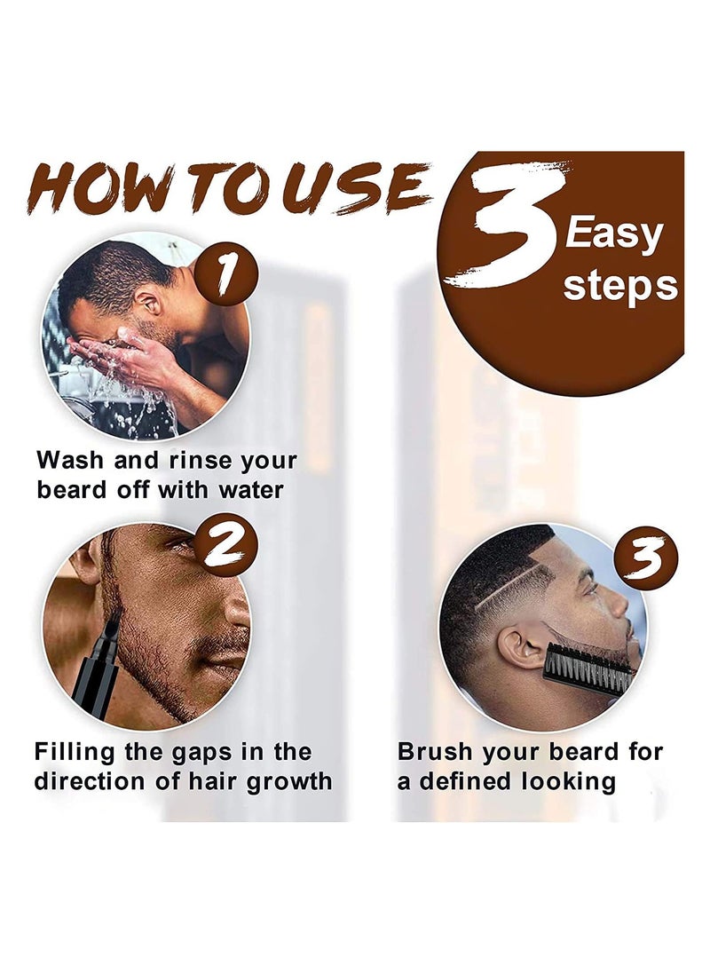 RATSAW Beard Filling Pen Waterproof Beard Pencil Filler for Men Sweatproof Moustache and Eyebrows Barber Pencil for Travel Natural Black  - Image 5