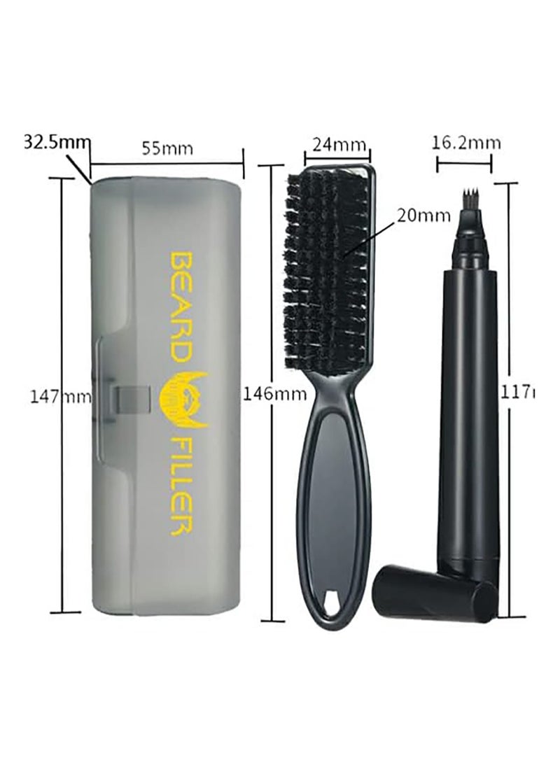 RATSAW Beard Filling Pen Waterproof Beard Pencil Filler for Men Sweatproof Moustache and Eyebrows Barber Pencil for Travel Natural Black  - Image 4