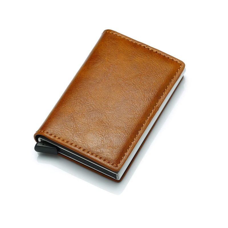 Manufacturer Rfid Shielded Anti-Theft Brush Ultra-Thin Credit Card Aluminum Alloy Card Holder Metal Men'S Multi-Card Slot Wallet - Image 2