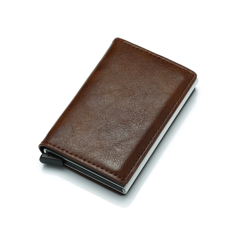 Manufacturer Rfid Shielded Anti-Theft Brush Ultra-Thin Credit Card Aluminum Alloy Card Holder Metal Men'S Multi-Card Slot Wallet - Image 3