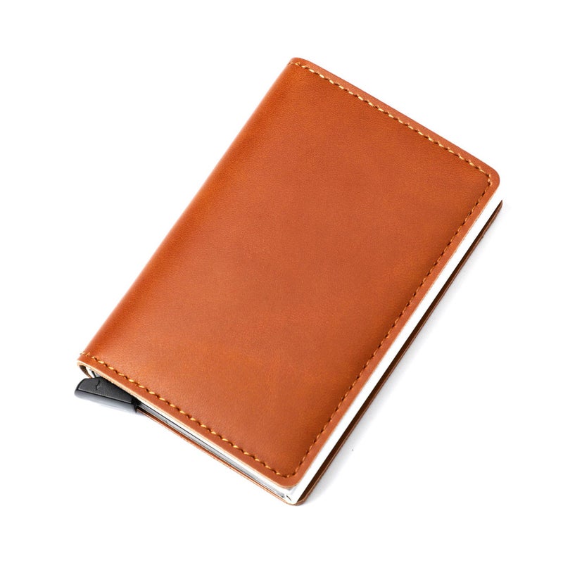 Manufacturer Rfid Shielded Anti-Theft Brush Ultra-Thin Credit Card Aluminum Alloy Card Holder Metal Men'S Multi-Card Slot Wallet - Image 1