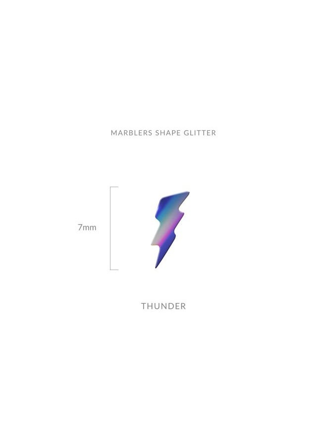 MARBLERS Cosmetic Grade Chunky Shape Glitter [Thunder] 0.11oz (3g) | Flake | Non-Toxic | Vegan | Cruelty-Free | Eyeshadow, Nail Polish, Nail Art | Festival, Rave & Party Makeup | Body & Face  - Image 3