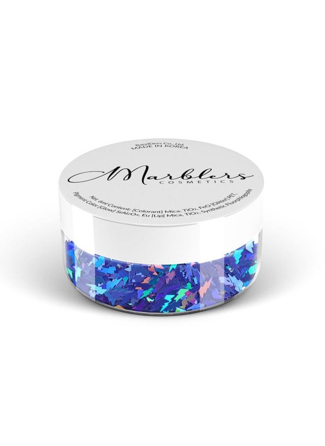 MARBLERS Cosmetic Grade Chunky Shape Glitter [Thunder] 0.11oz (3g) | Flake | Non-Toxic | Vegan | Cruelty-Free | Eyeshadow, Nail Polish, Nail Art | Festival, Rave & Party Makeup | Body & Face  - Image 1