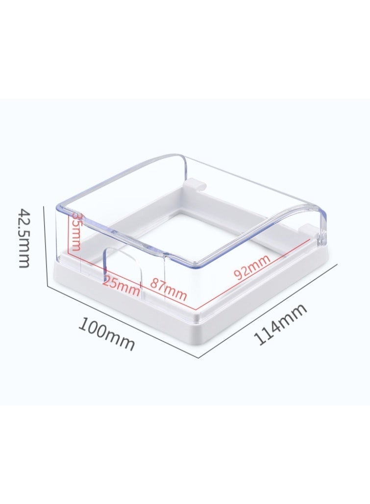 Hirospace 2 Pack Waterproof & Dustproof Electrical Socket Cover, Clear Adhesive Wall Protector Box for Home, Kitchen, Bathroom Plug Safety - Image 4