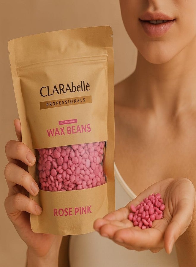 CLARABELLE PROFESSIONALS Unisex Adult Hair Removal Brazilian Hard Wax Beans For Face, Eyebrow, Back, Chest, Bikini Areas, Legs, Arms and Beards (50 GM, Rose Pink + White Chocolate) - Image 2